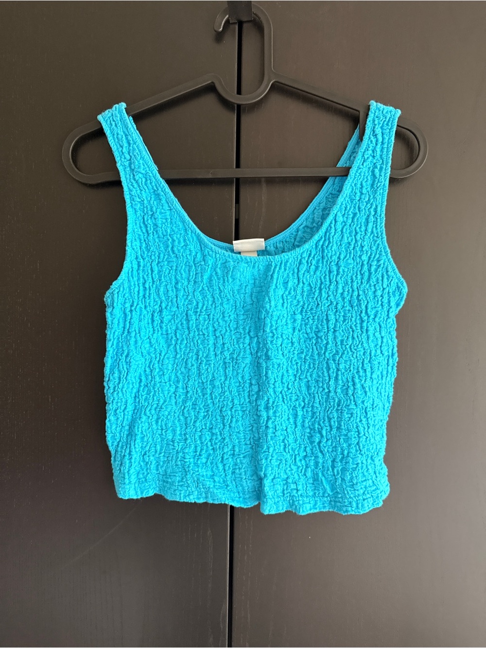 a new day Bright Teal Textured Scoop Neck Crop Tank